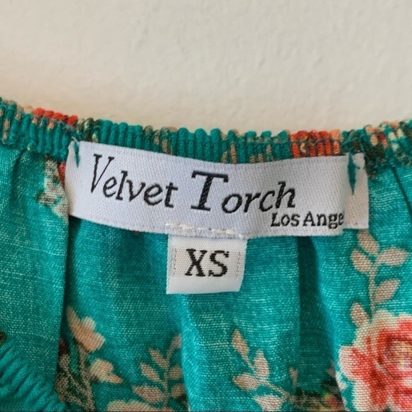 Velvet Torch Off Shoulder Ruffle Floral Mini Dress - Picture 3 of 5